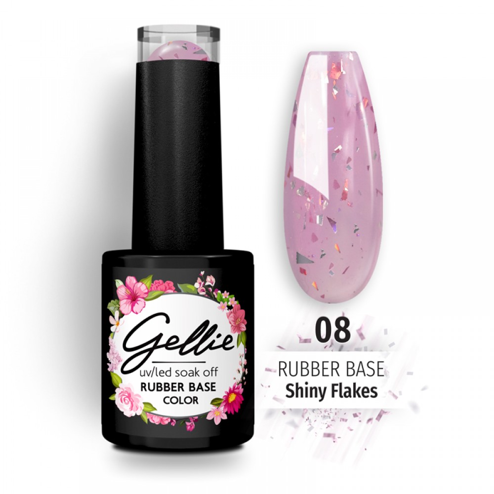 Gellie Rubber Base Shiny Flakes 08 ,10ml