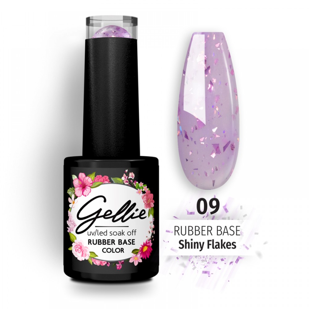 Gellie Rubber Base Shiny Flakes 09 ,10ml