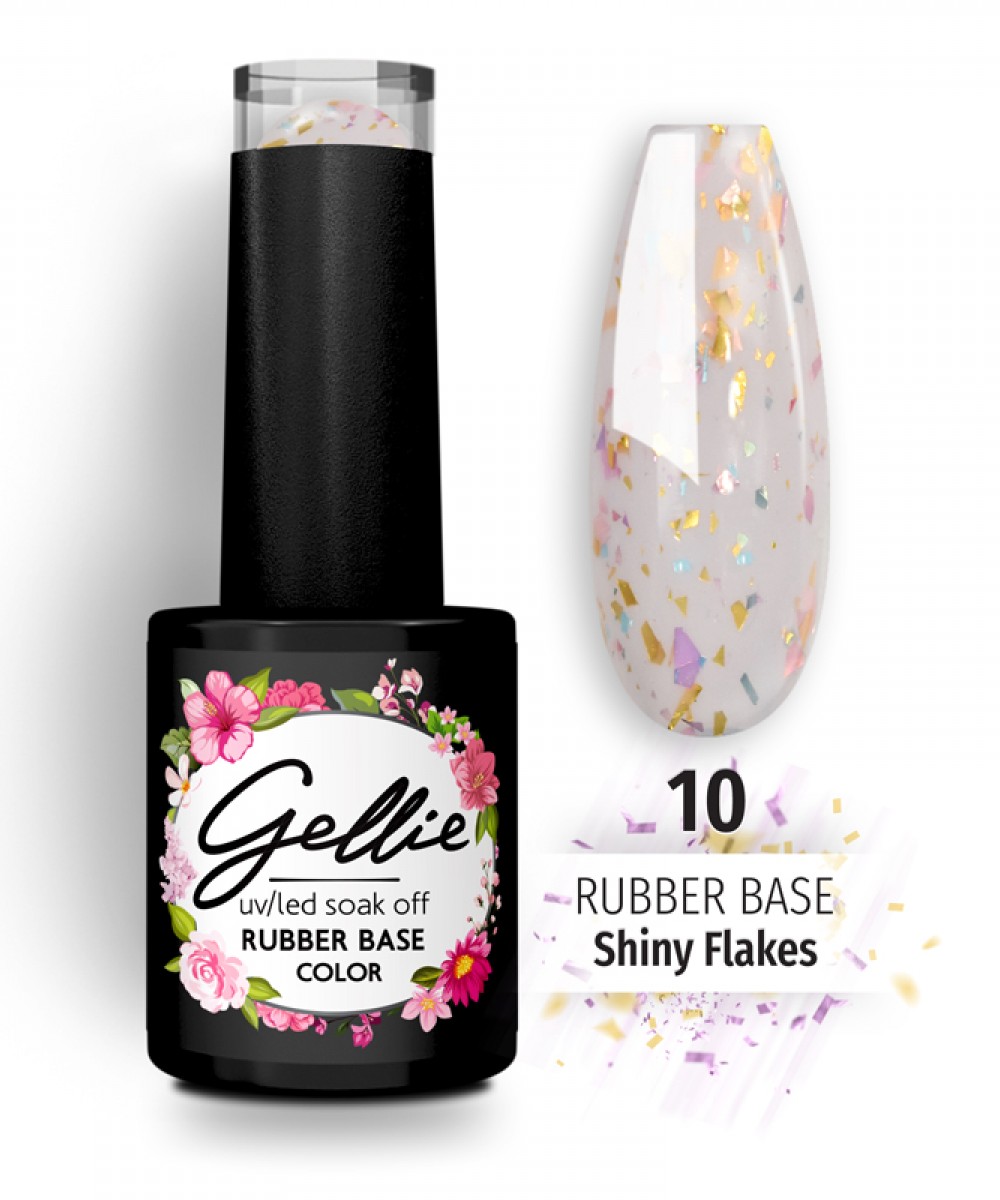 Gellie Rubber Base Shiny Flakes 10 ,10ml