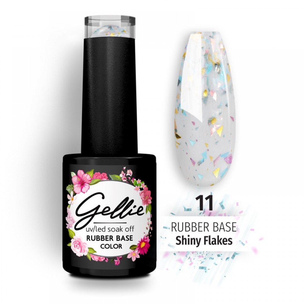 Gellie Rubber Base Shiny Flakes 11 ,10ml