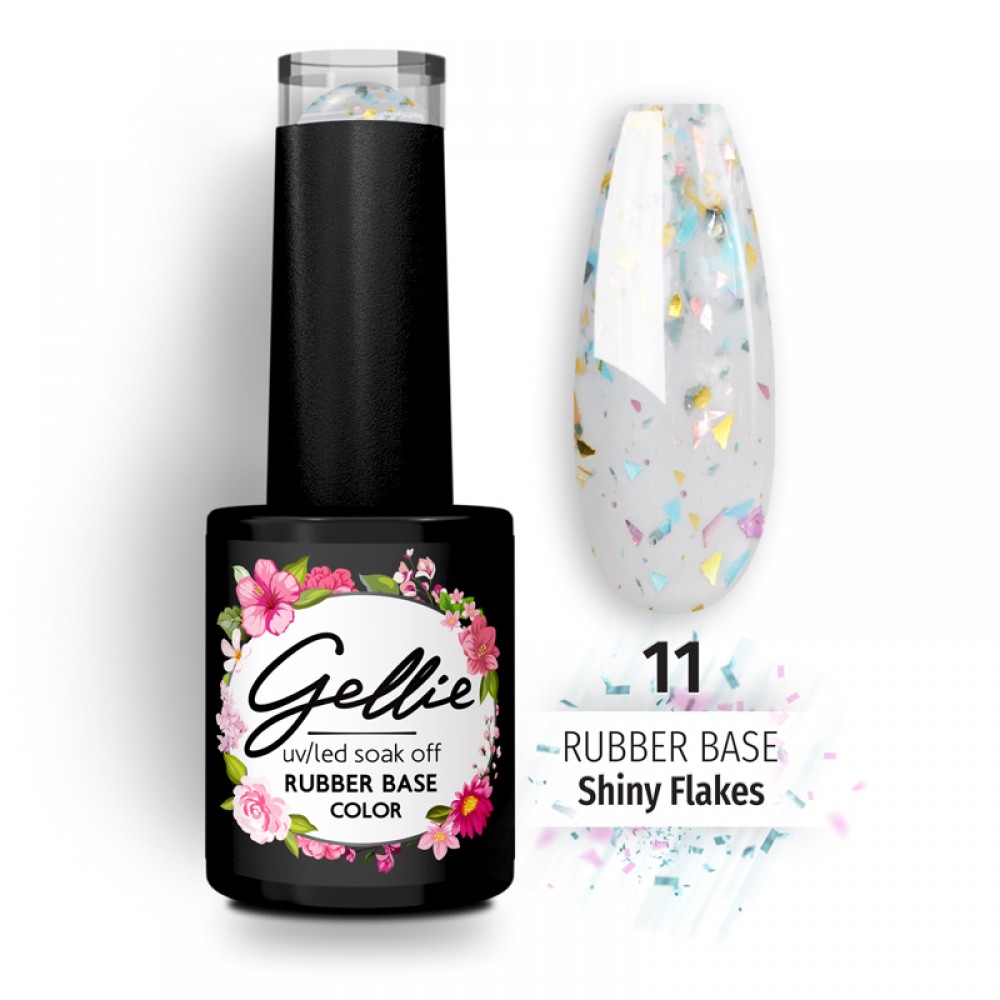 Gellie Rubber Base Shiny Flakes 11 ,10ml *