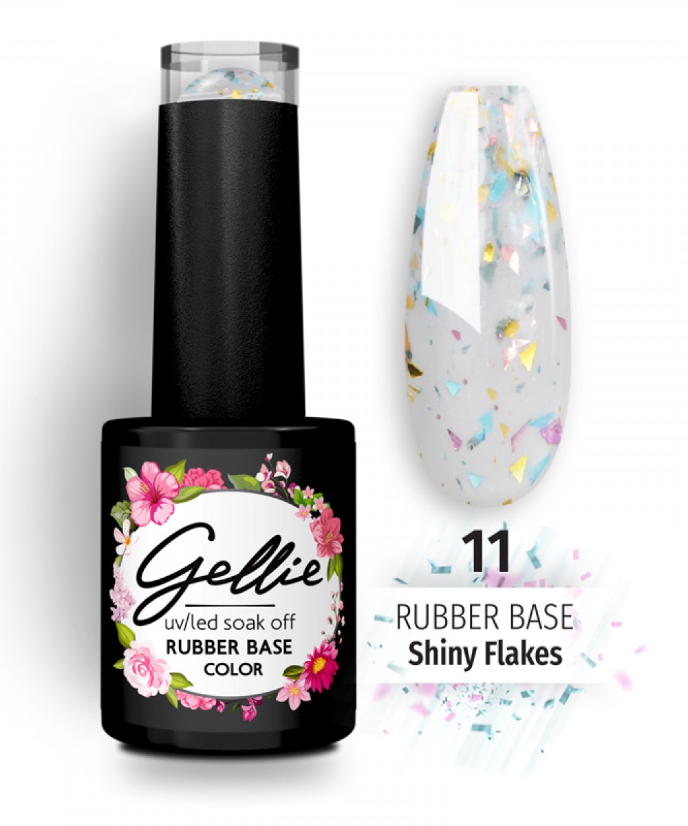 Gellie Rubber Base Shiny Flakes 11 ,10ml *
