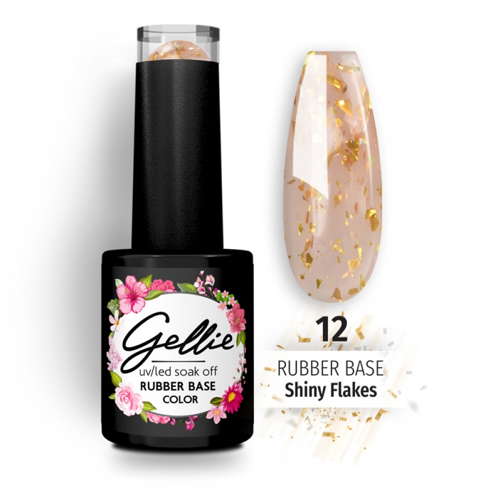 Gellie Rubber Base Shiny Flakes 12 ,10ml *