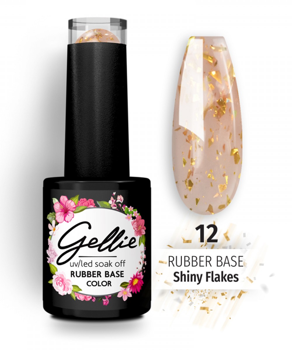 Gellie Rubber Base Shiny Flakes 12 ,10ml *