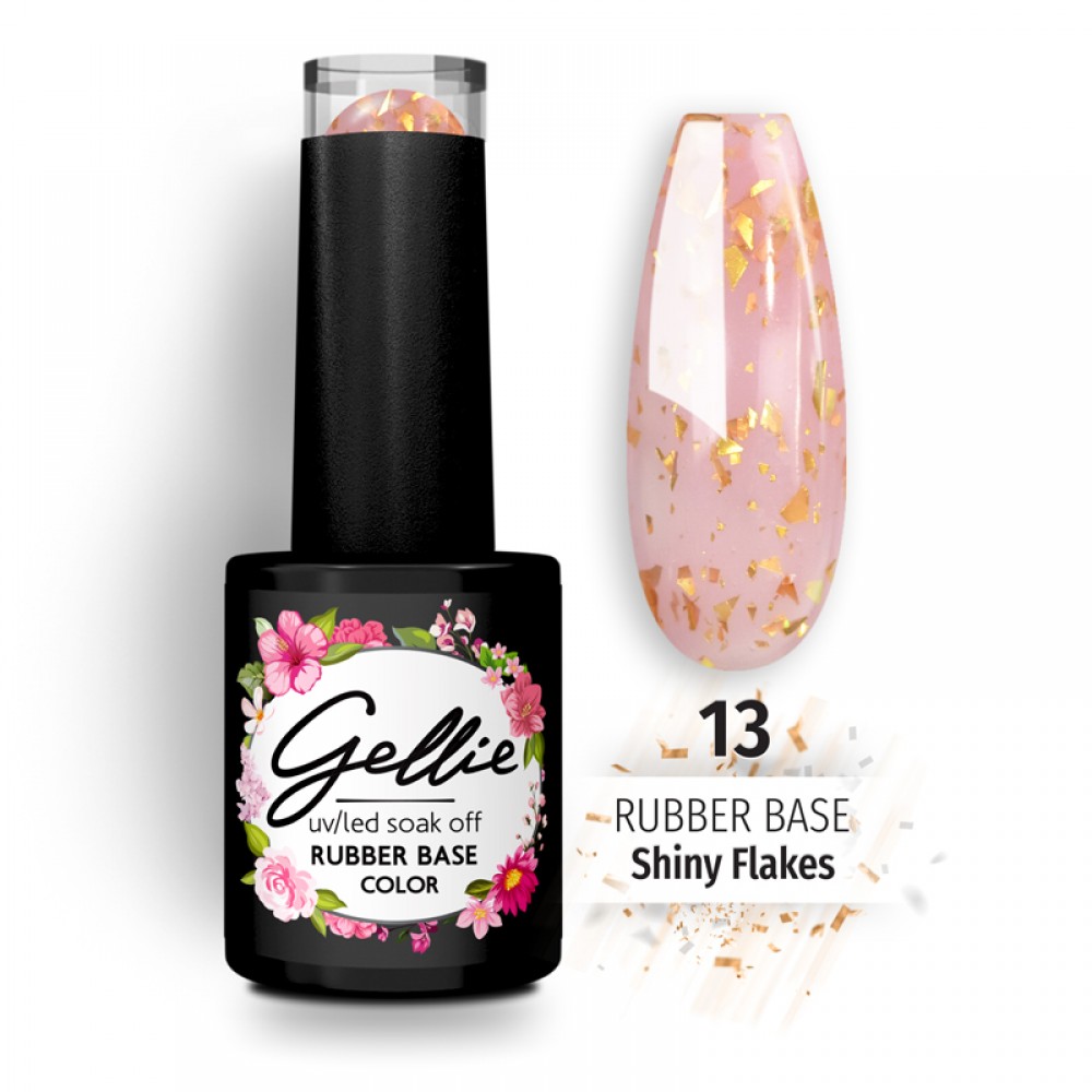 Gellie Rubber Base Shiny Flakes 13 ,10ml