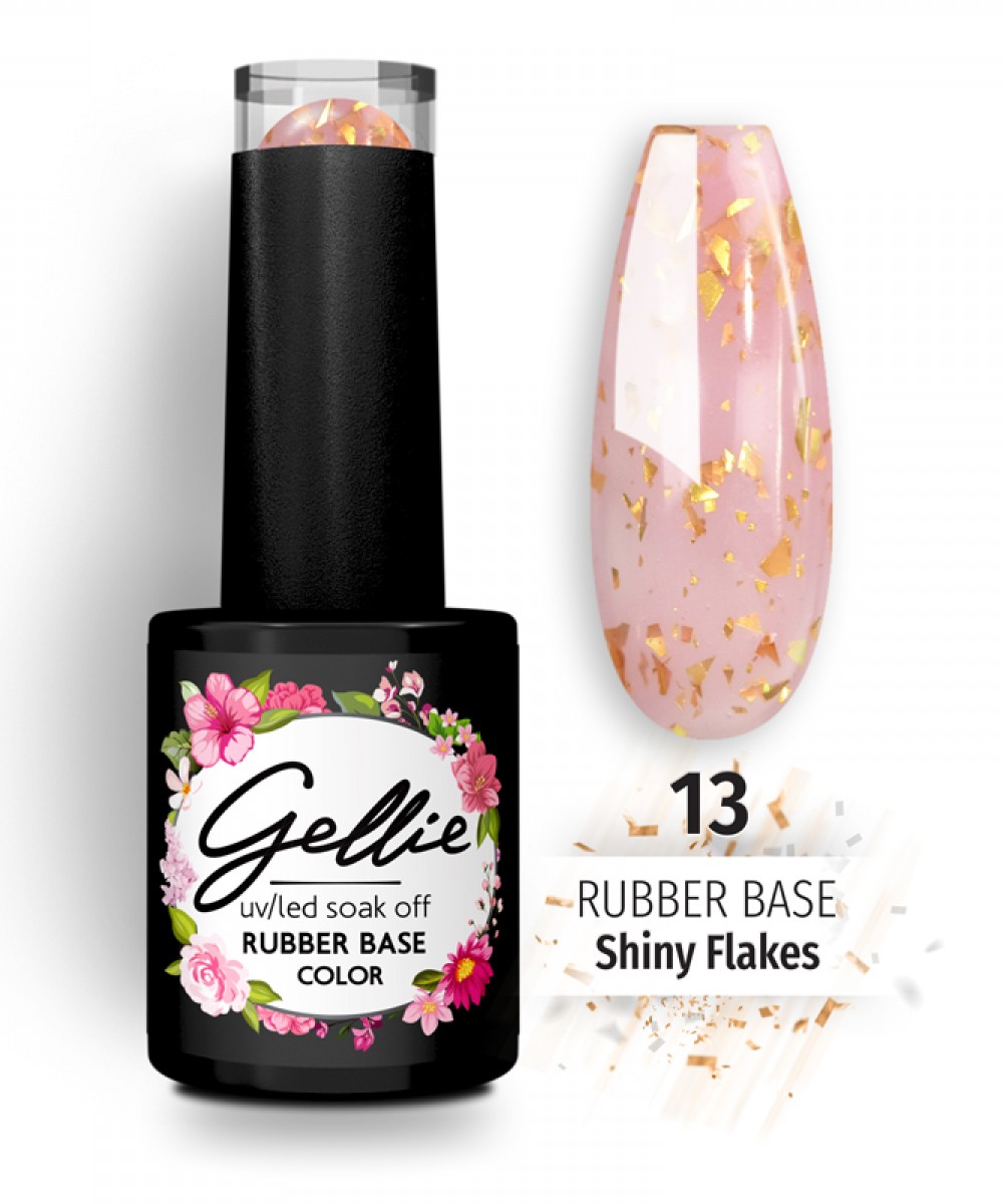 Gellie Rubber Base Shiny Flakes 13 ,10ml **