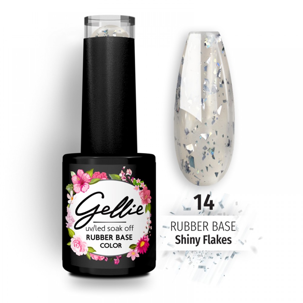 Gellie Rubber Base Shiny Flakes 14 ,10ml