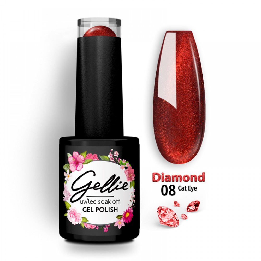 Gellie Ημιμόνιμο Βερνίκι Νυχιών – Diamond Cat Eye 08 ,10ml