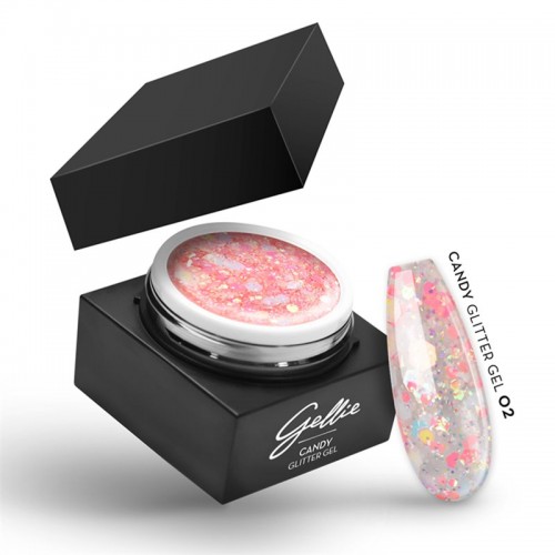 Gellie Ημιμόνιμο Βερνίκι Νυχιών Candy Glitter Gel 02 15ml *