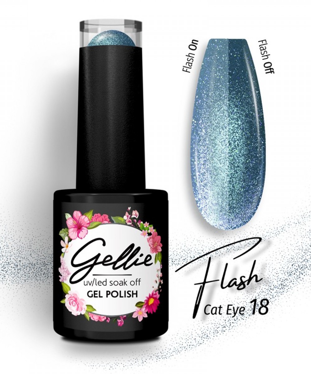 Gellie Ημιμόνιμο Βερνίκι Νυχιών Flash Cat Eye 18 ,10ml