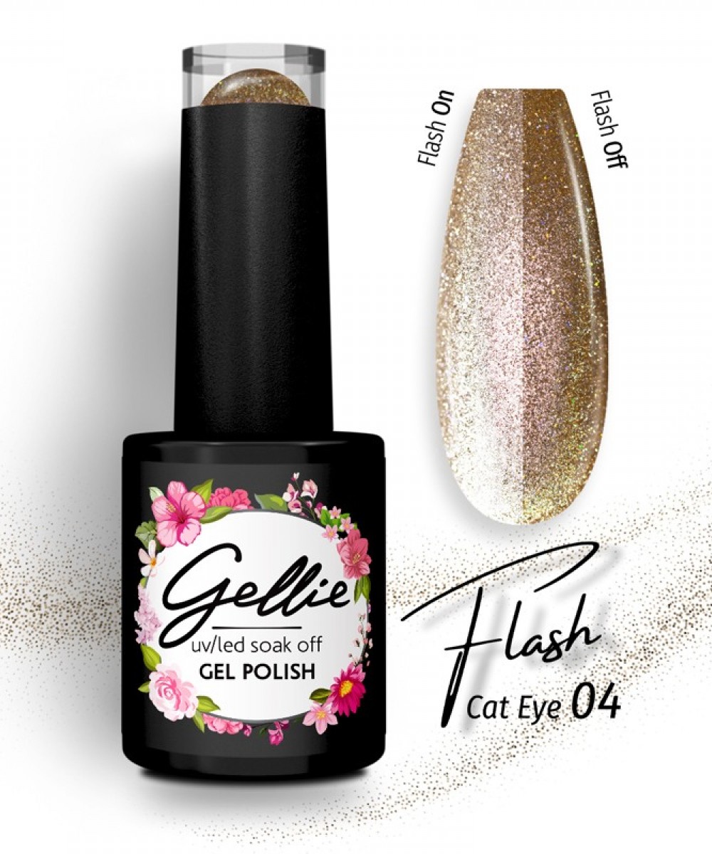 Gellie Ημιμόνιμο Βερνίκι Νυχιών Flash Cat Eye 04 ,10ml
