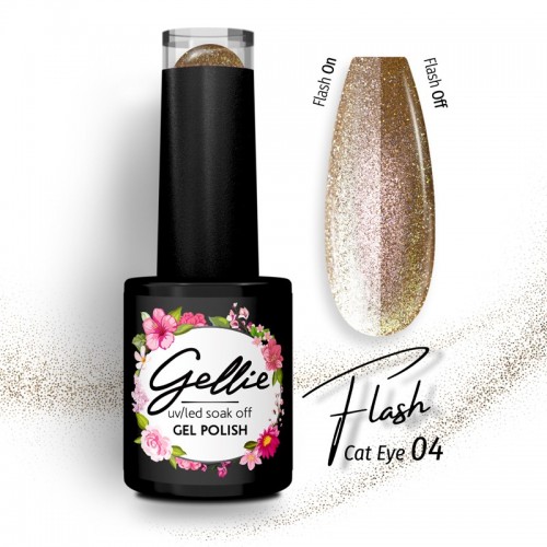 Gellie Ημιμόνιμο Βερνίκι Νυχιών Flash Cat Eye 04 ,10ml