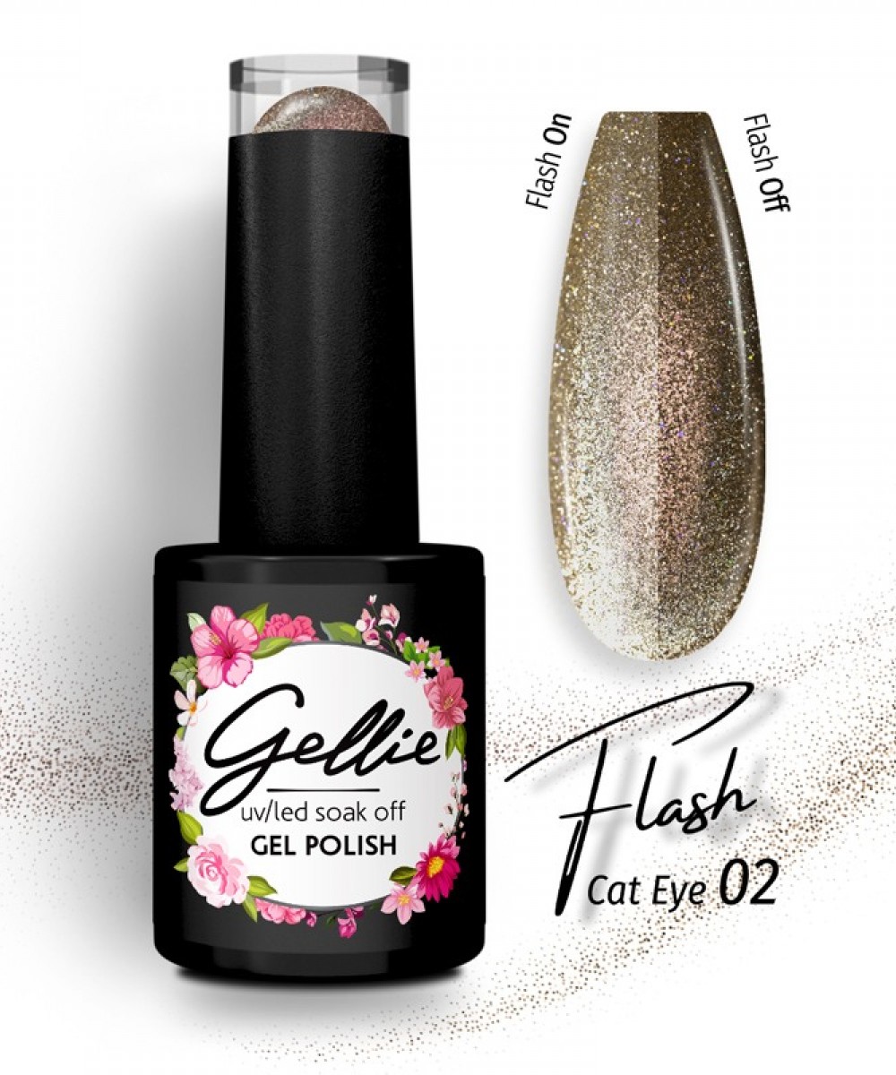 Gellie Ημιμόνιμο Βερνίκι Νυχιών Flash Cat Eye 02 ,10ml