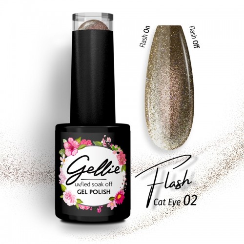 Gellie Ημιμόνιμο Βερνίκι Νυχιών Flash Cat Eye 02 ,10ml