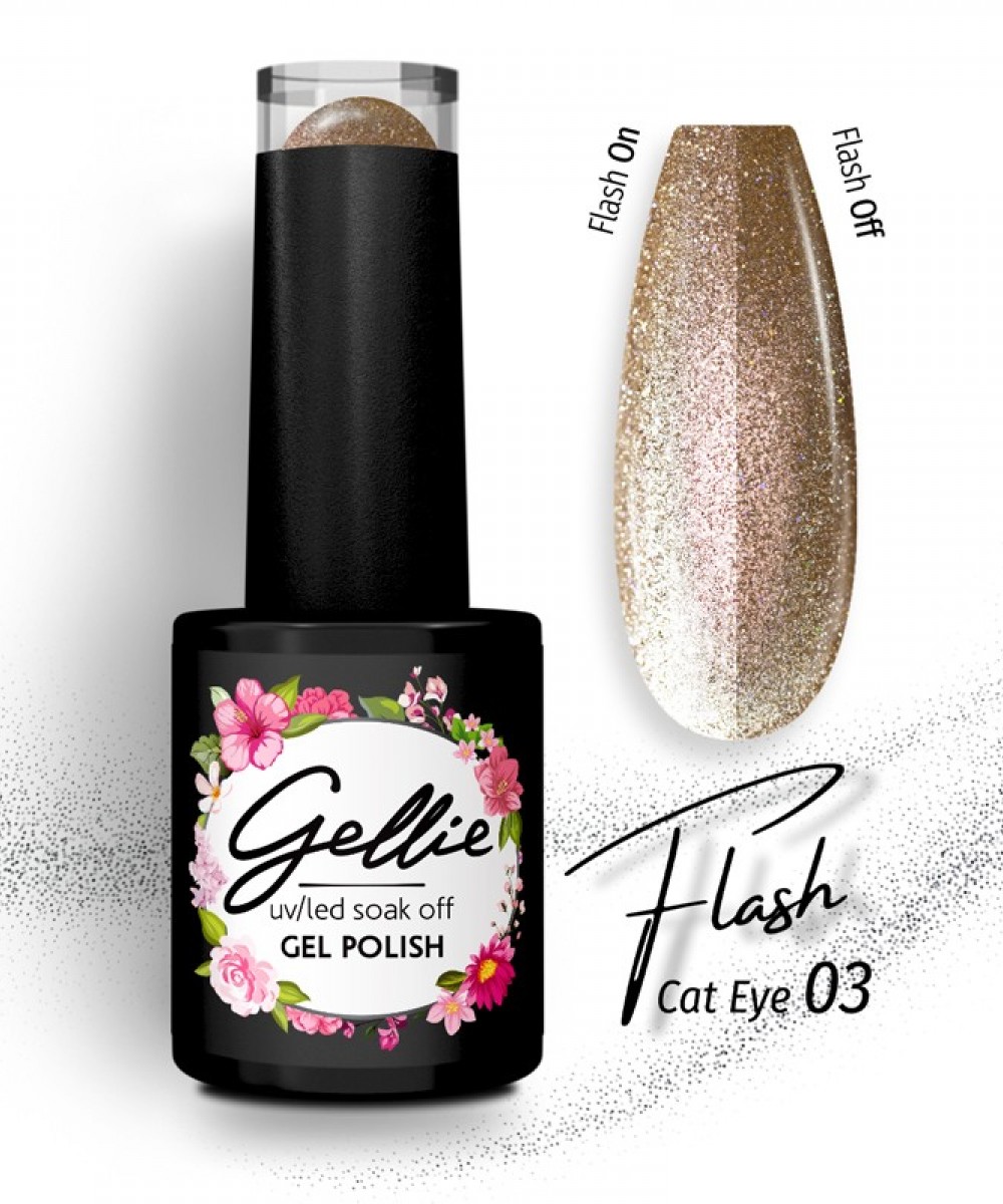 Gellie Ημιμόνιμο Βερνίκι Νυχιών Flash Cat Eye 03 ,10ml