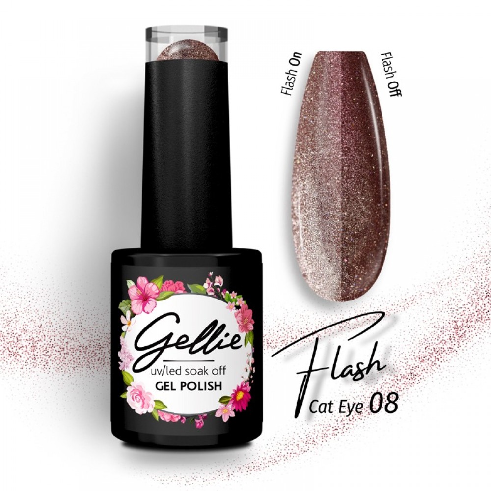 Gellie Ημιμόνιμο Βερνίκι Νυχιών Flash Cat Eye 08 ,10ml Gellie Ημιμόνιμο Βερνίκι Νυχιών Flash Cat Eye 08 ,10ml