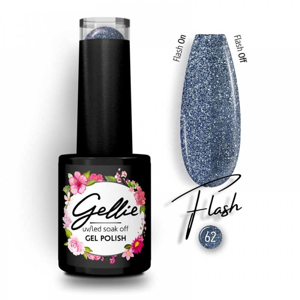 Gellie Ημιμόνιμο Βερνίκι Νυχιών Flash 62, 10ml