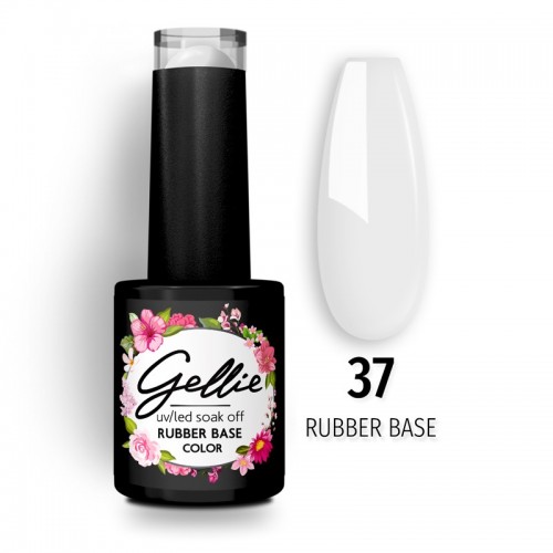 Gellie Ημιμόνιμο Βερνίκι Νυχιών Rubber Base Milky White 37 ,10ml