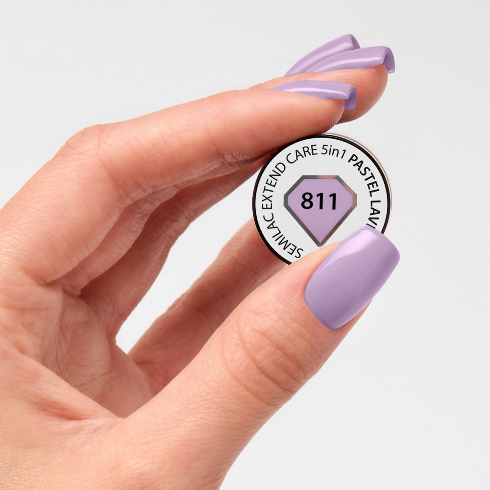Semilac Ημιμόνιμο Βερνίκι Νυχιών Extend Care 5In1 811 Pastel Lavender 7ml