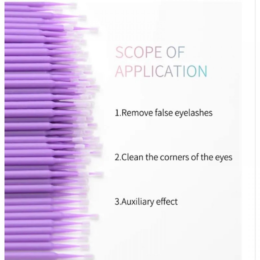 Micro Brush Aplicator Small - Eyelash Glue Removing 100τμχ Micro Brush Aplicator Small - Eyelash Glue Removing 100τμχ