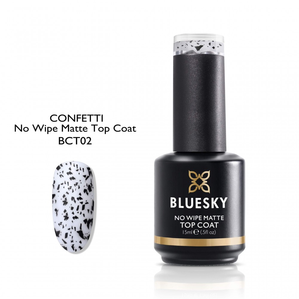 Bluesky Ημιμόνιμο Βερνίκι Νυχιών Egg Shell Top Matte No Wipe (Confetti) ,15ml Bluesky Ημιμόνιμο Βερνίκι Νυχιών Egg Shell Top Matte No Wipe (Confetti) ,15ml