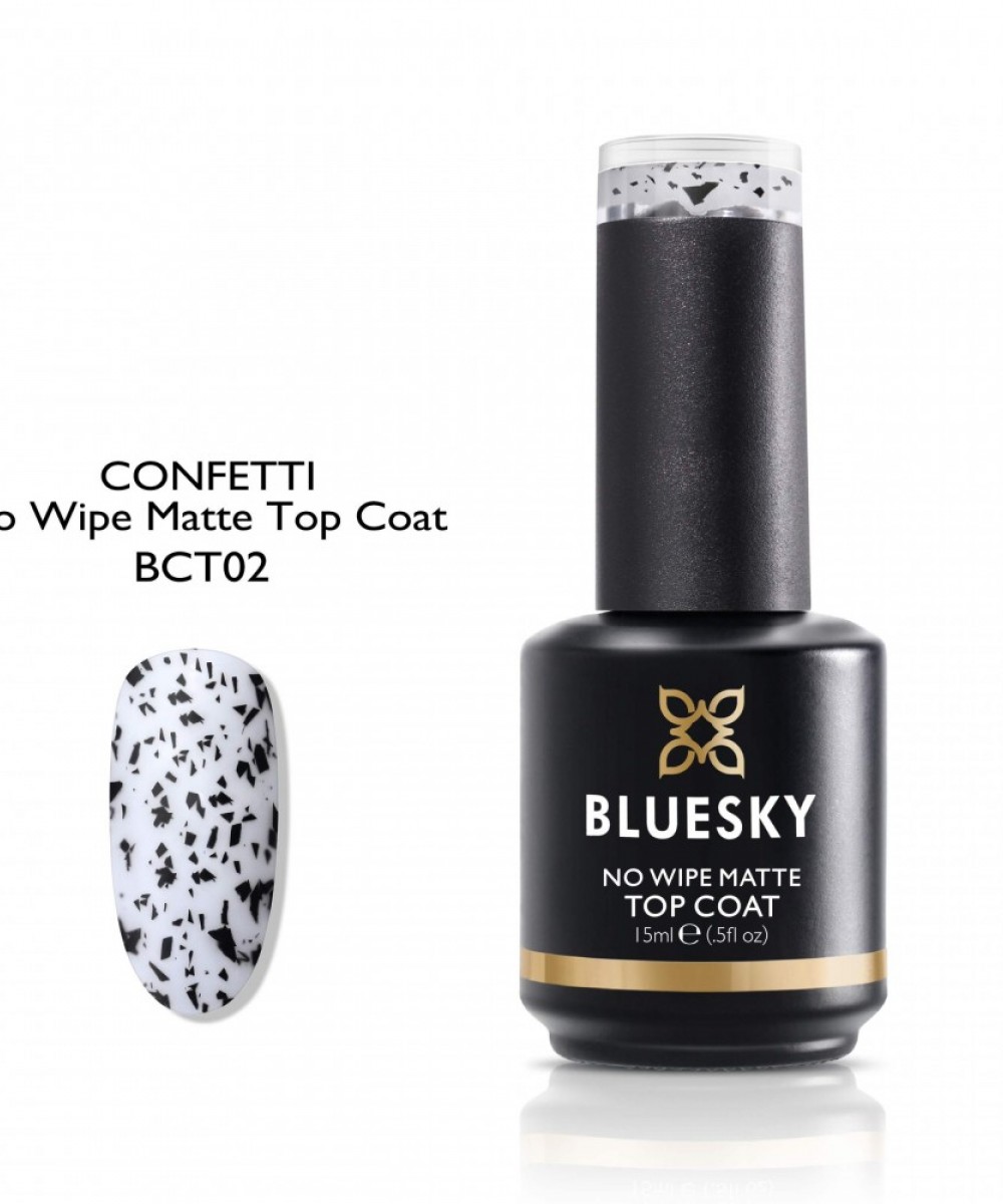 Bluesky Ημιμόνιμο Βερνίκι Νυχιών Egg Shell Top Matte No Wipe (Confetti) ,15ml