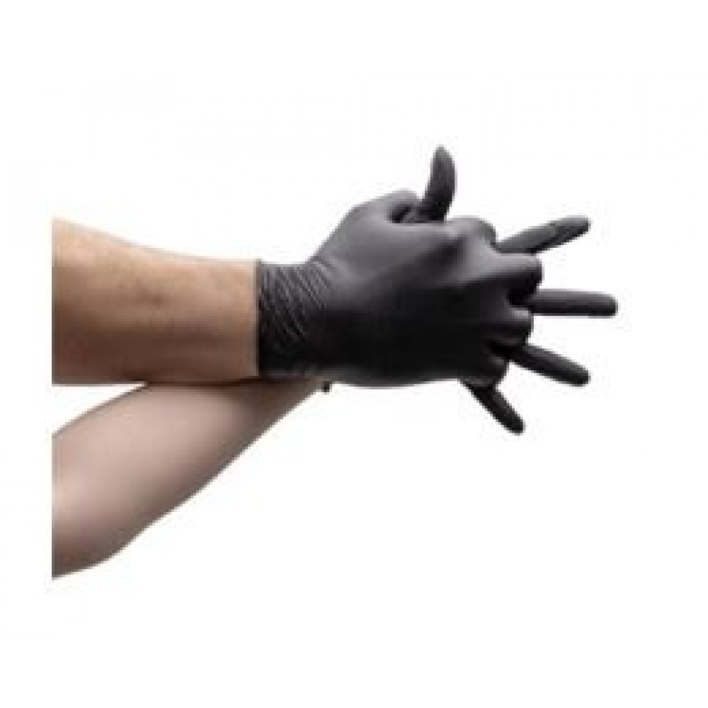 Γάντια Νιτριλίου Μαύρα Χωρίς Πούδρα Medium 100τμχ