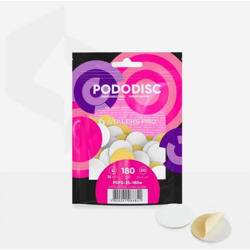 St Staleks Pro Ανταλλακτικά Αυτοκόλλητα Pads Expert Pododisc L 180Grit (PDFS-25-180W) 25mm, 50Τμχ
