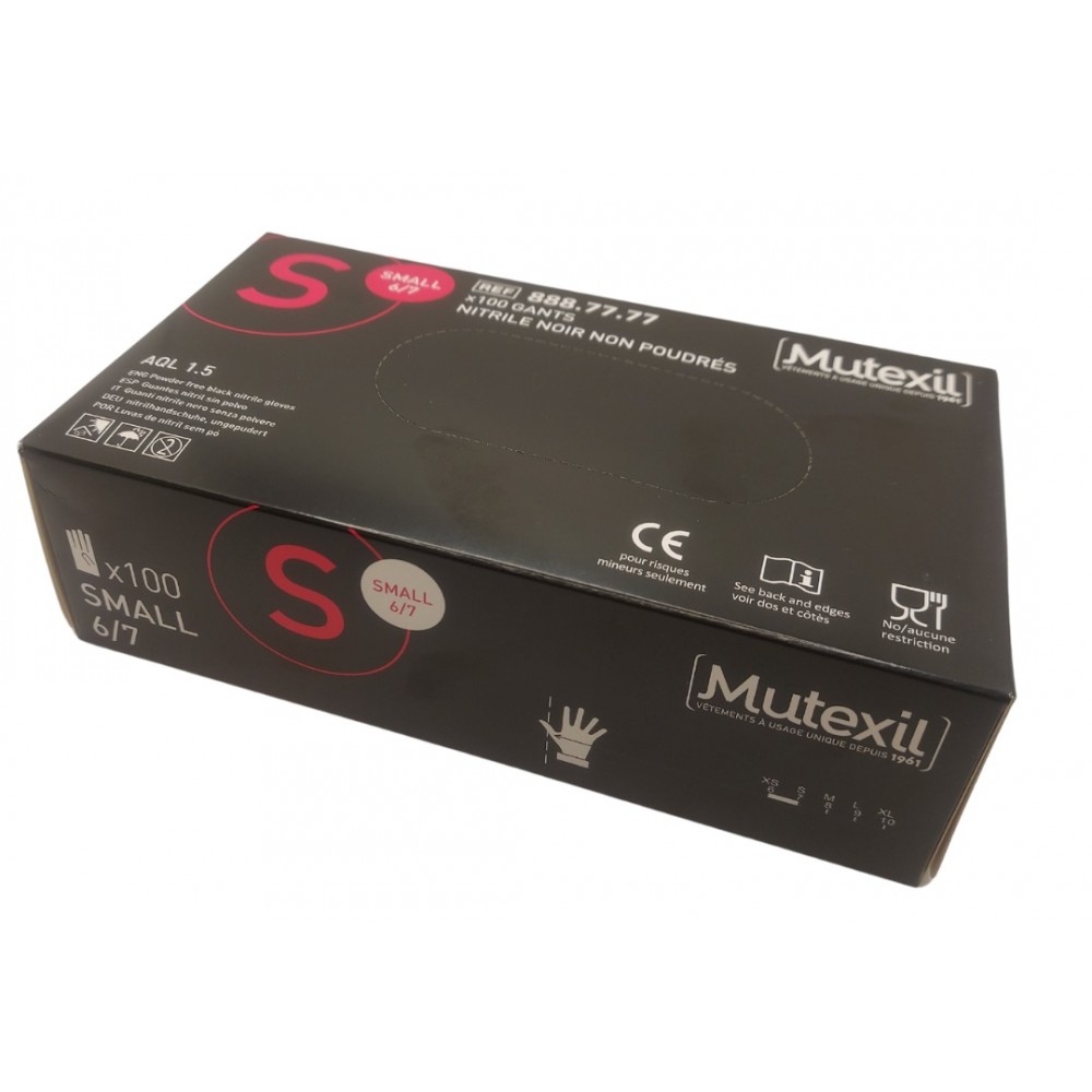 Sof Γάντια Νιτριλίου Mαύρο 100 Τμχ. Small (110.273)