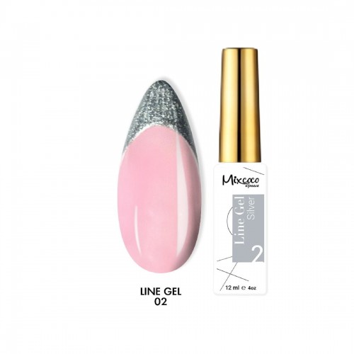 Mixcoco Ημιμόνιμο Βερνίκι Νυχιών Line Gel  02 Silver 12ml