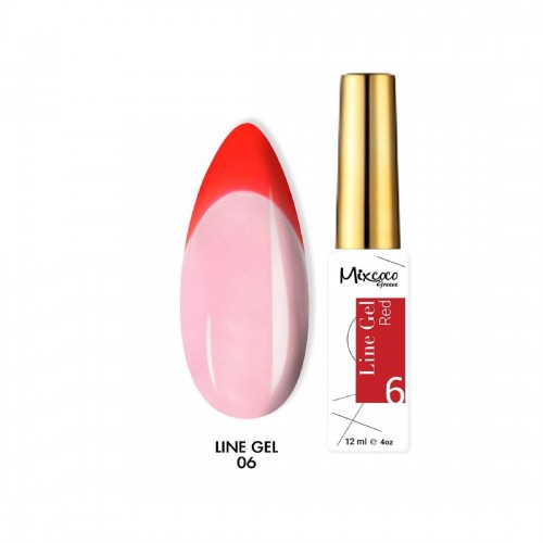 Mixcoco Ημιμόνιμο Βερνίκι Νυχιών Line Gel  06 Red 12ml