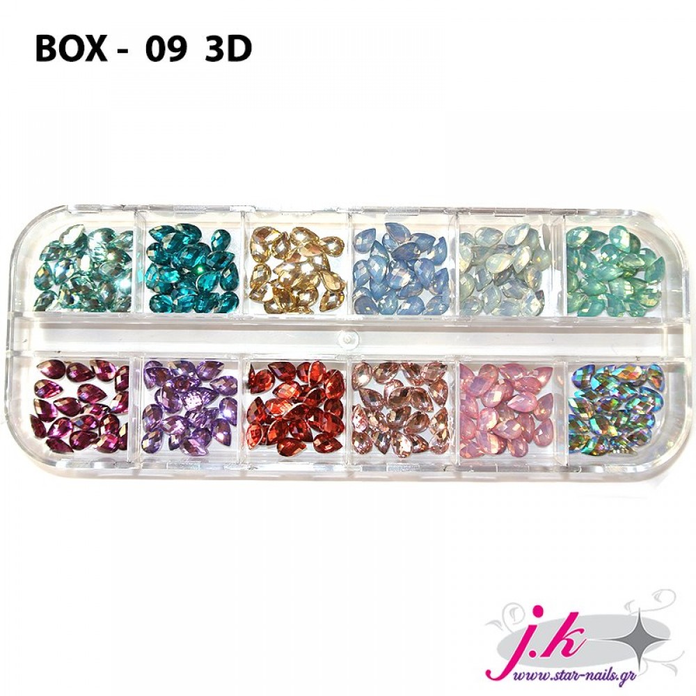 J.K Διακοσμητικά Κρύσταλλα Box 9 3D(022259)
