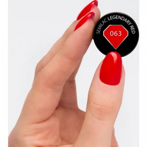 Semilac 063  Lakier Hybrydowy Legendary Red 11 ml