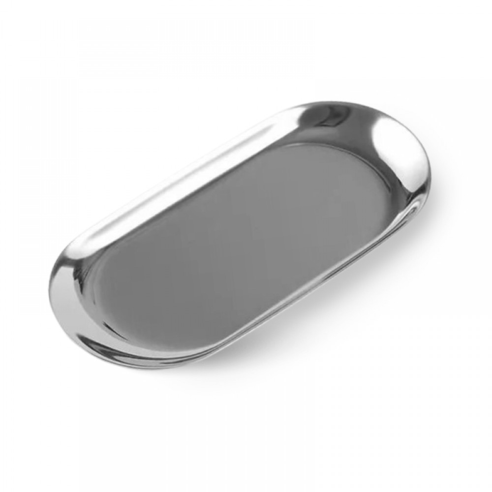 J.K Μεταλλικό Πιατάκι Silver Oval Plate (290464)