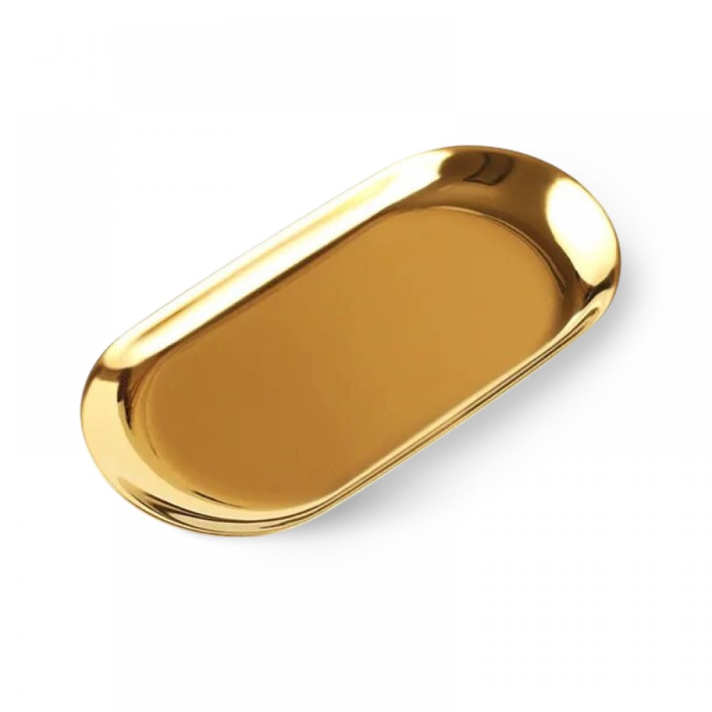 J.K Μεταλλικό Πιατάκι Gold Oval Plate (290465)