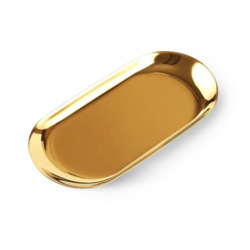 J.K Μεταλλικό Πιατάκι Gold Oval Plate (290465)