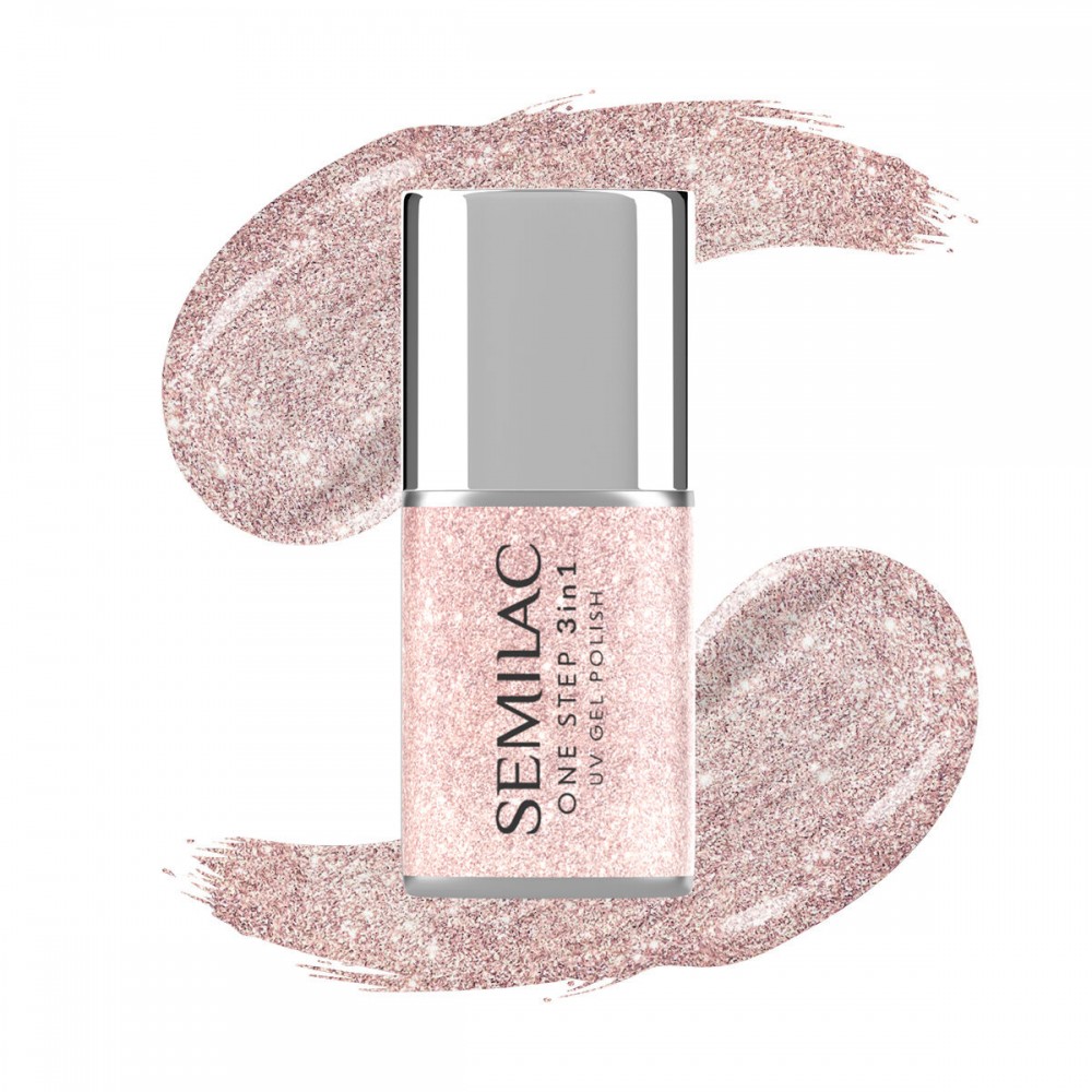 Semilac One Step Hybrid 3in1 S245 Glitter Pink Beige 7ml