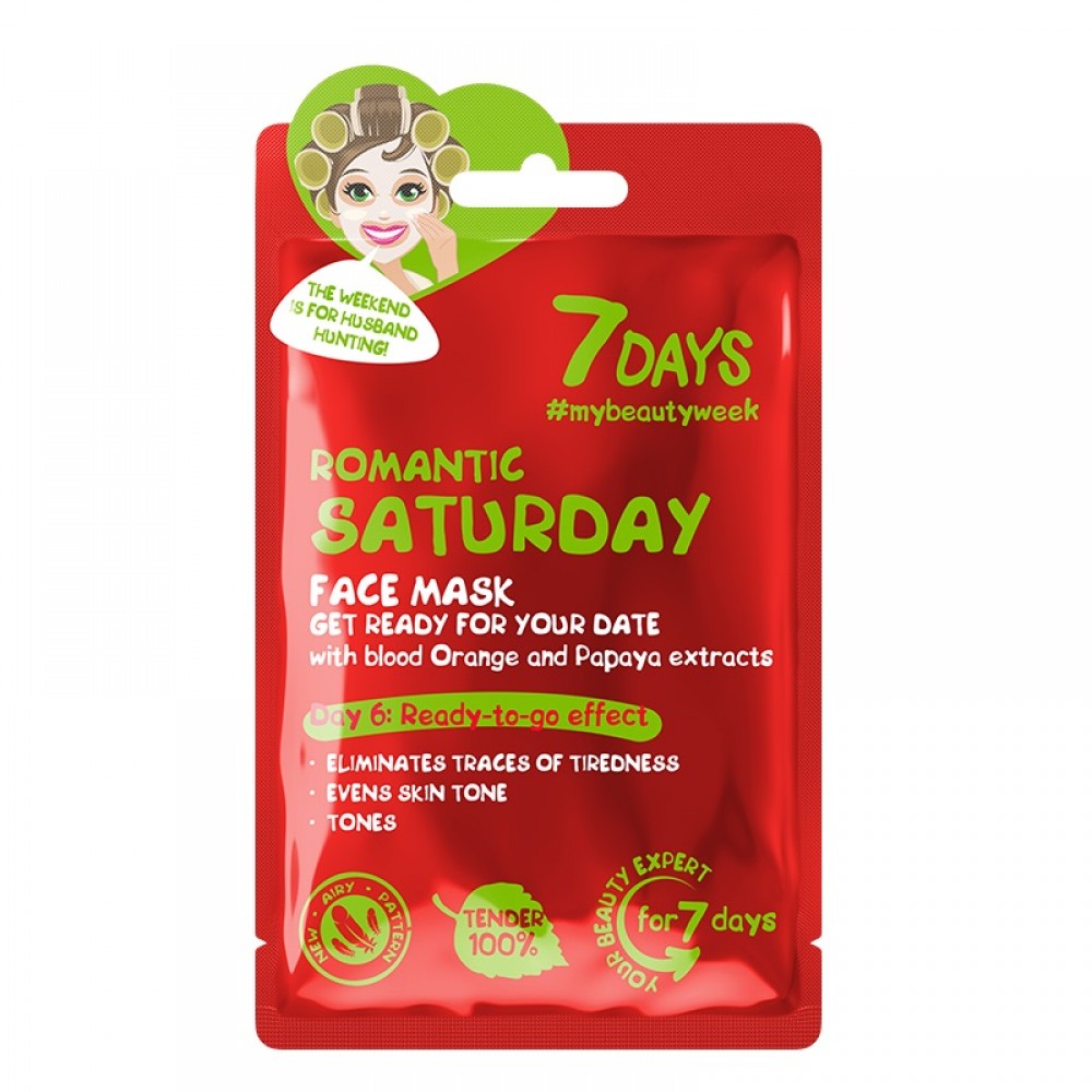 7DAYS Romantic Saturday Sheet Mask 28g 7DAYS Romantic Saturday Sheet Mask 28g