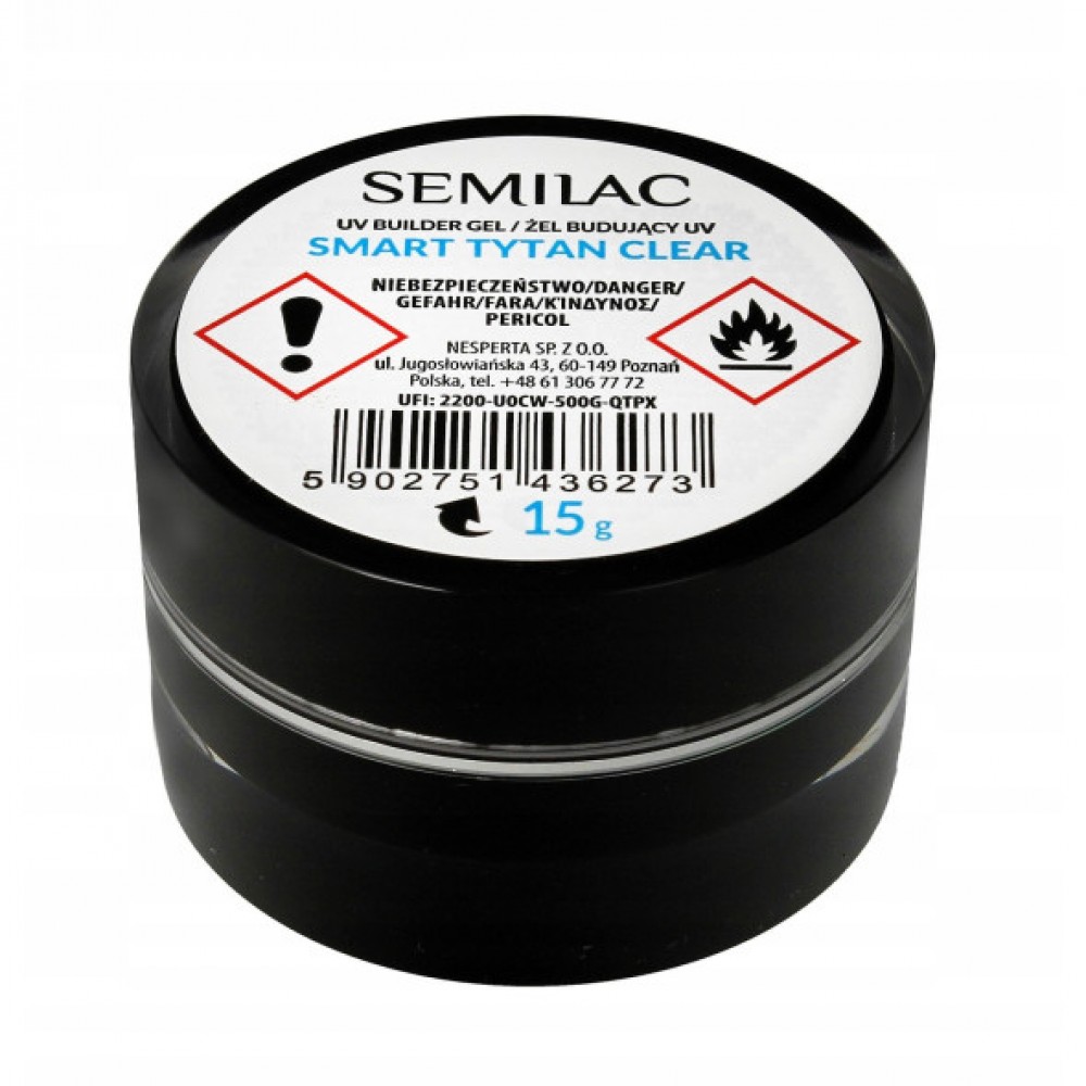 Semilac Builder Gel UV Budujacy Smart Tytan Clear 15 gr