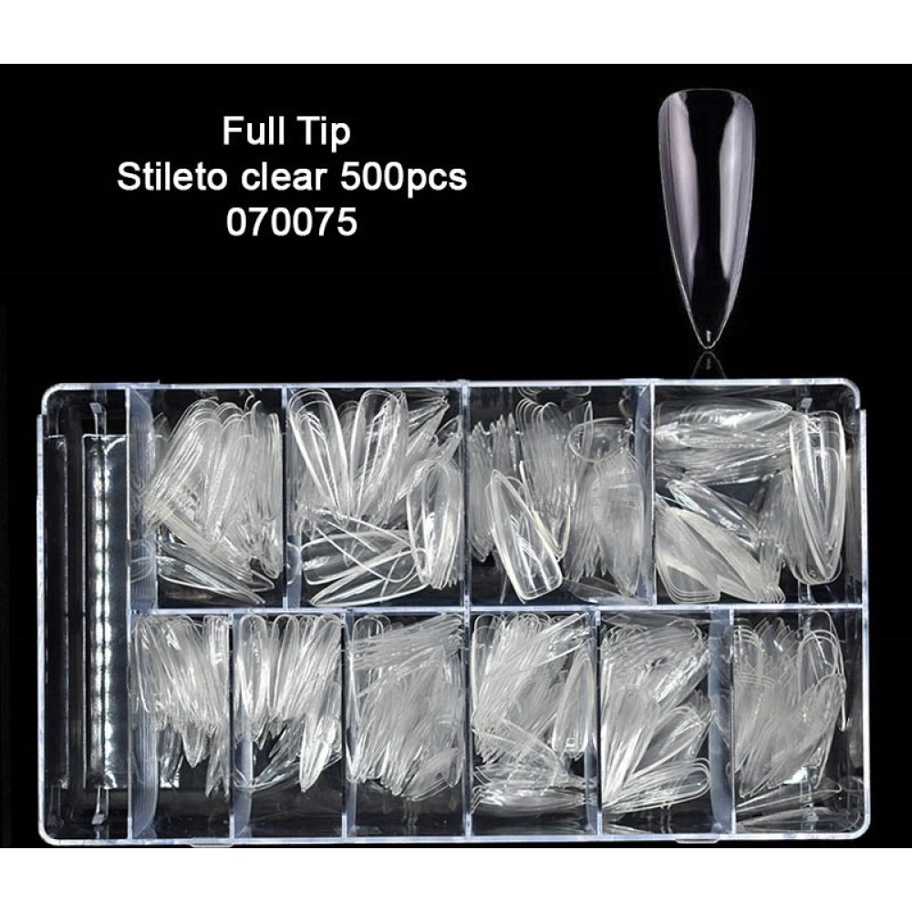 J.K Soft Gel Tips Full Stiletto (070075) 500 τεμάχια J.K Soft Gel Tips Full Stiletto (070075) 500 τεμάχια