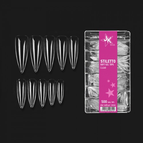 J.K Soft Gel Tips Full Stiletto (070075) 500 τεμάχια
