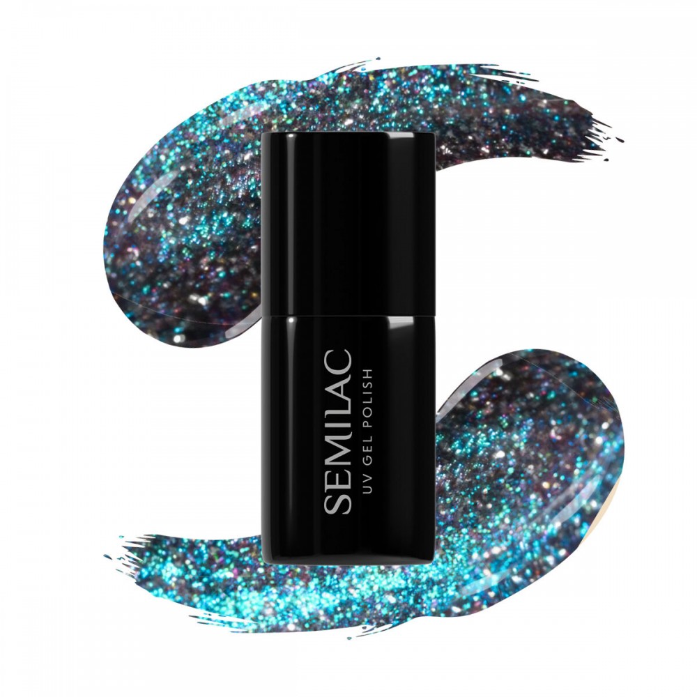 Semilac Ημιμόνιμο Βερνίκι Νυχιών 828 UV Gel Polish Grey Holo 7 ml