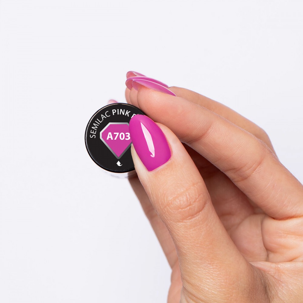 Semilac Ημιμόνιμο Βερνίκι Νυχιών A703 Lakier Hybrydowy Pink Power  7ml
