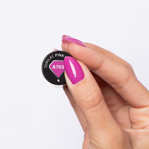 Semilac Ημιμόνιμο Βερνίκι Νυχιών A703 Lakier Hybrydowy Pink Power  7ml