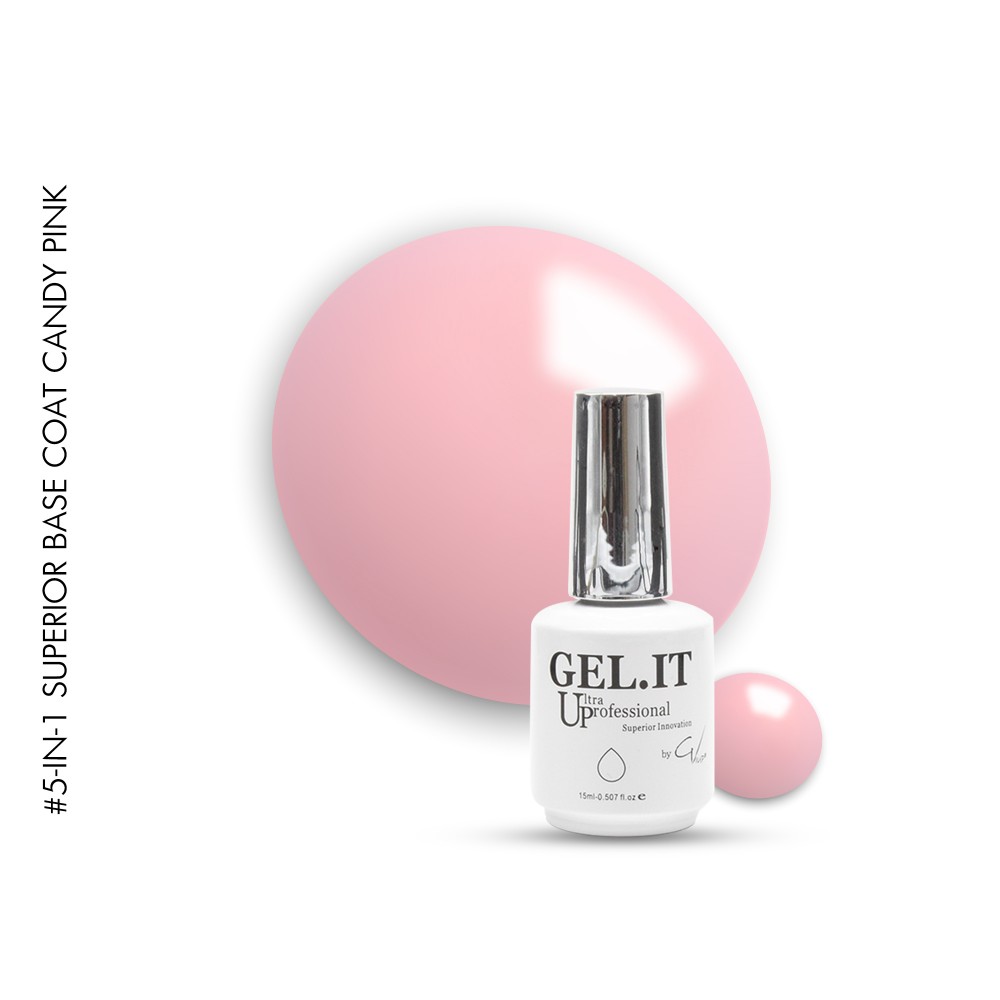 Gel It Up 5In1  Superior Base Coat Candy Pink, 15ml