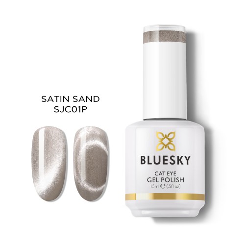 Bluesky Ημιμόνιμο Βερνίκι Νυχιών Satin Cat Eye SJC01 Satin Sand ,15ml