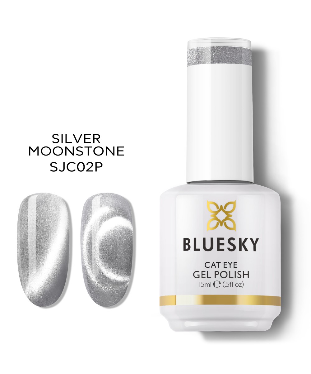 Bluesky Ημιμόνιμο Βερνίκι Νυχιών Satin Cat Eye SJC02 Silver Moonstone ,15ml