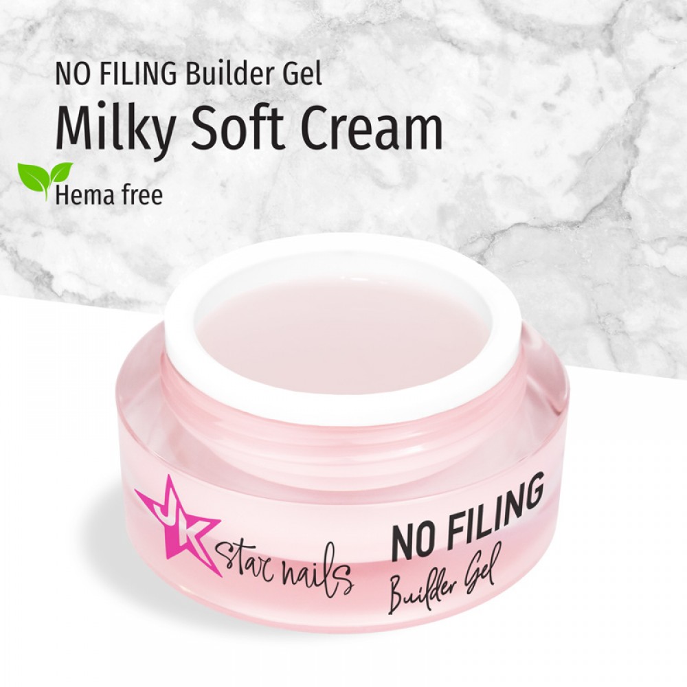 J.K No Filing Builder Gel Milky Soft Cream Hema Free 15ml