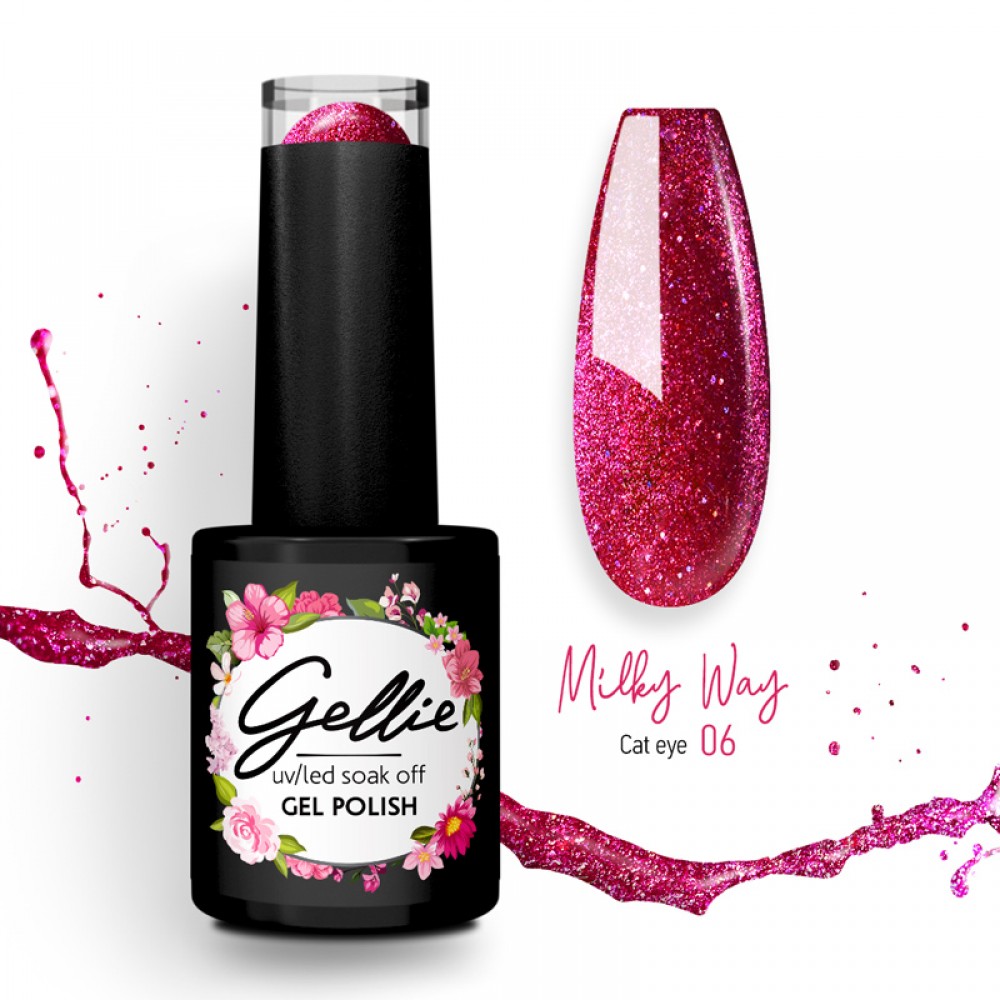 Gellie Ημιμόνιμο Βερνίκι Νυχιών Milky Way Cat Eye 06 ,10ml