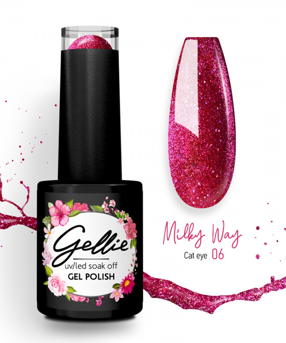 Gellie Ημιμόνιμο Βερνίκι Νυχιών Milky Way Cat Eye 06 ,10ml